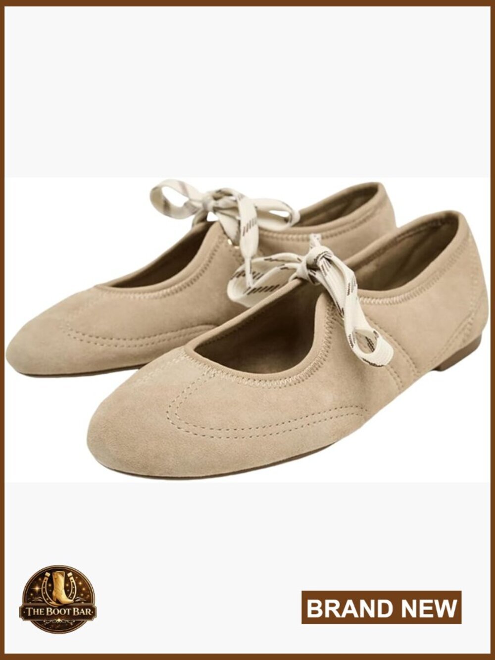 Suede Mary Jane Ballet Flats Lace Up Flat Heel Lightweight Dance Shoes